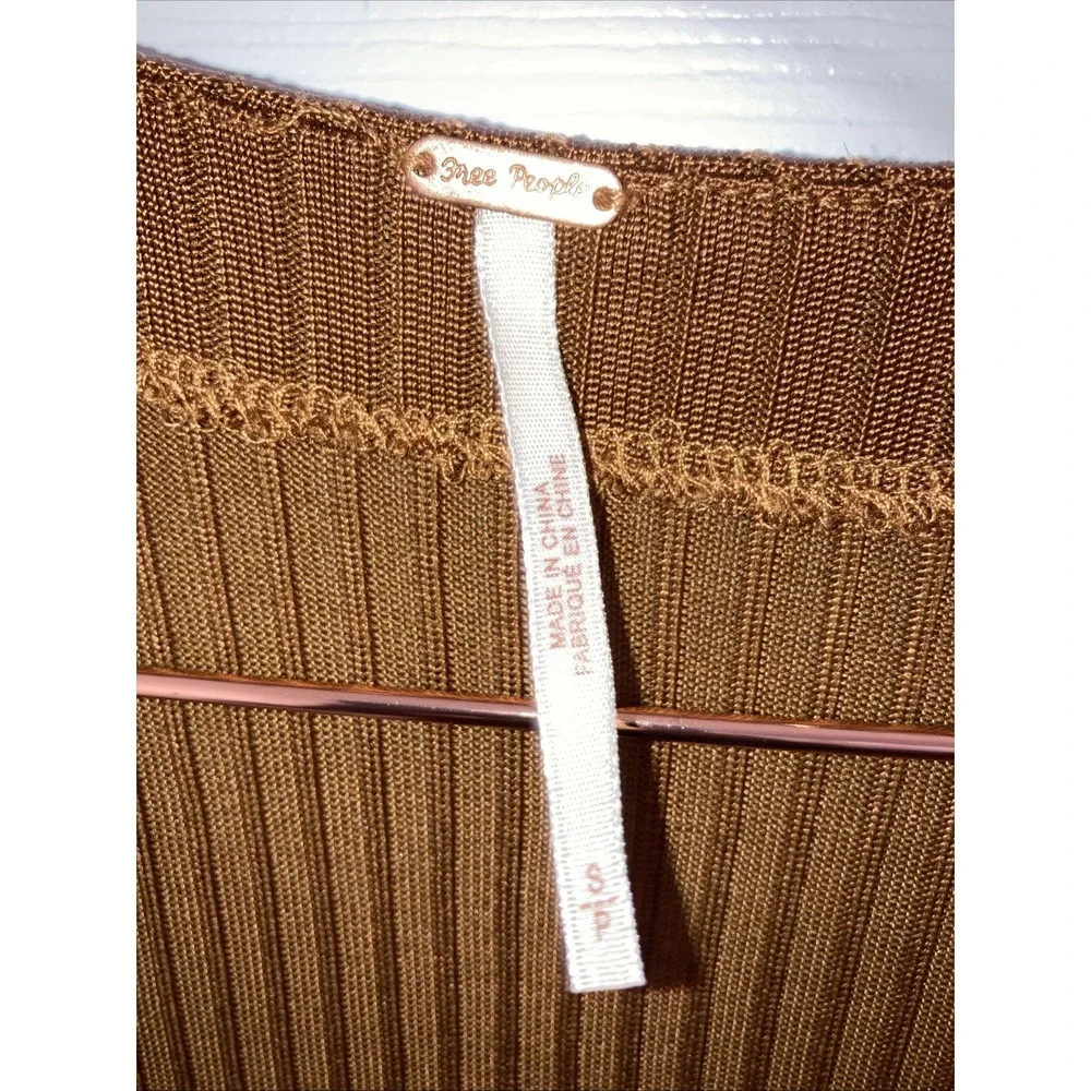 Free‎ People Bronze Ribbed Stretch Dress, Size S
